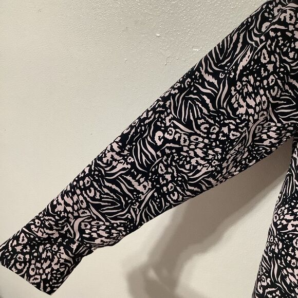 Topshop Funky Cheetah Zebra Animal Print Maximalist Button Up Blouse Size 4 - Picture 5 of 15